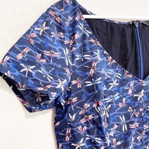 eShakti Custom Woman Dragon Fly Pattern Dress Size L - Picture 4 of 14